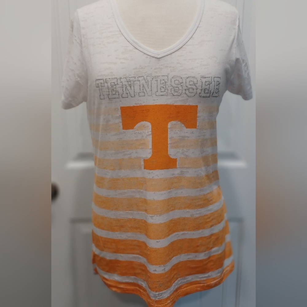 Tennessee Women's Short Sleeve Tee - Orange and White #0456